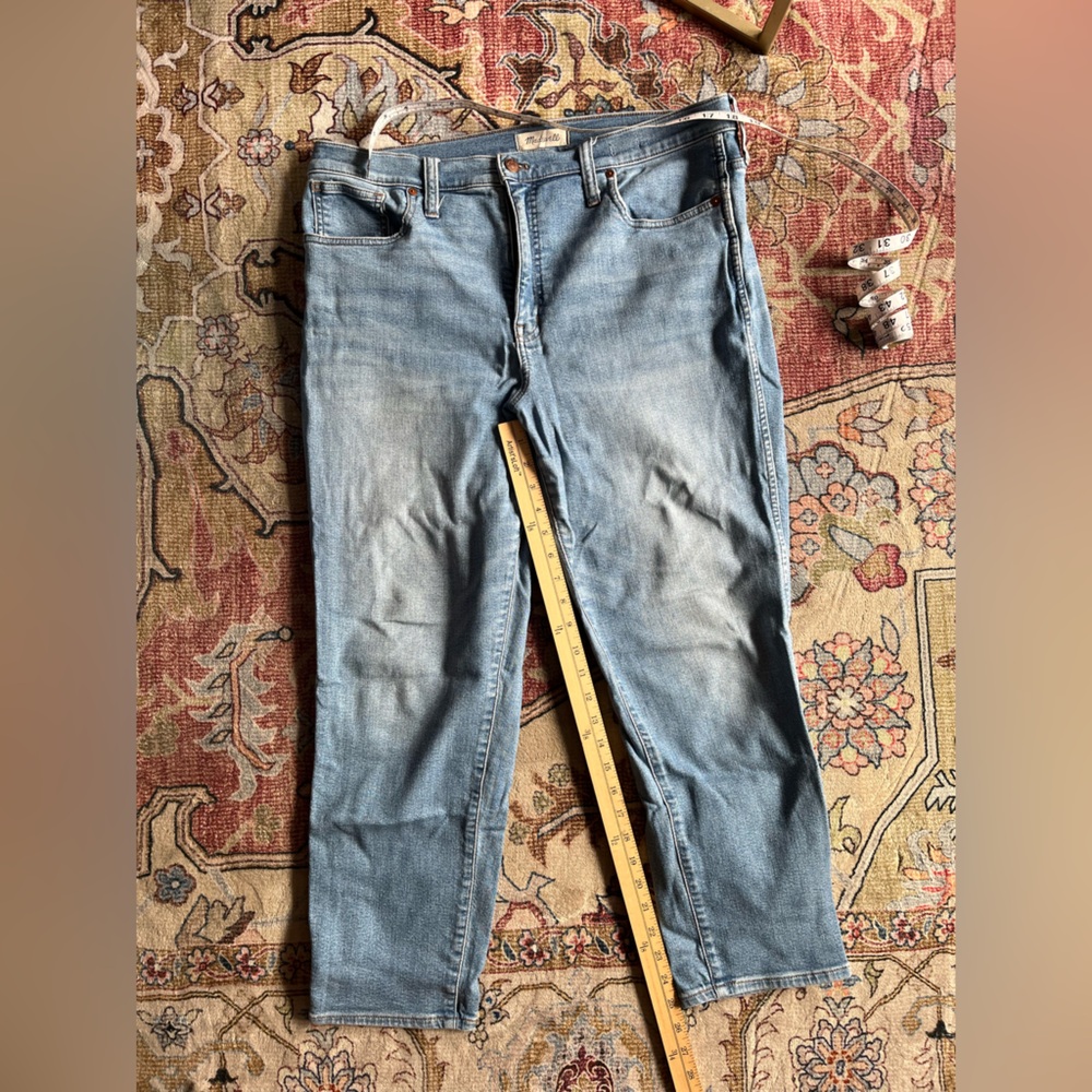 Madewell stovepipe jeans, light wash, size 32